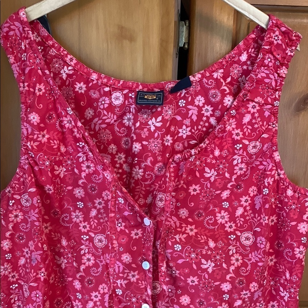 Floral Red Sleeveless Top X